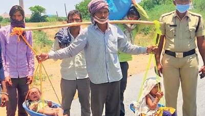 सुलगती सड़कें..बिलखते मासूम..पिता की छांव में इस तरह घर का सफर तय कर रहीं ये बेटियां, देखिए तस्वीरें