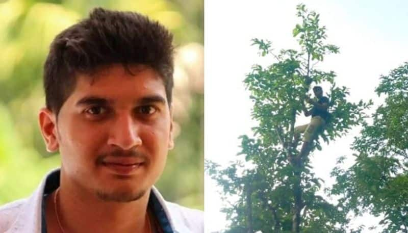 pg student treks one kilometer climbs tree on hill to attend online class