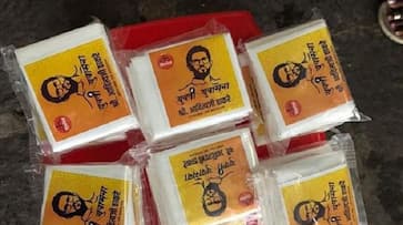 Shiv Sena distributes photos of Aditya Thackeray to women with sanitary napkins