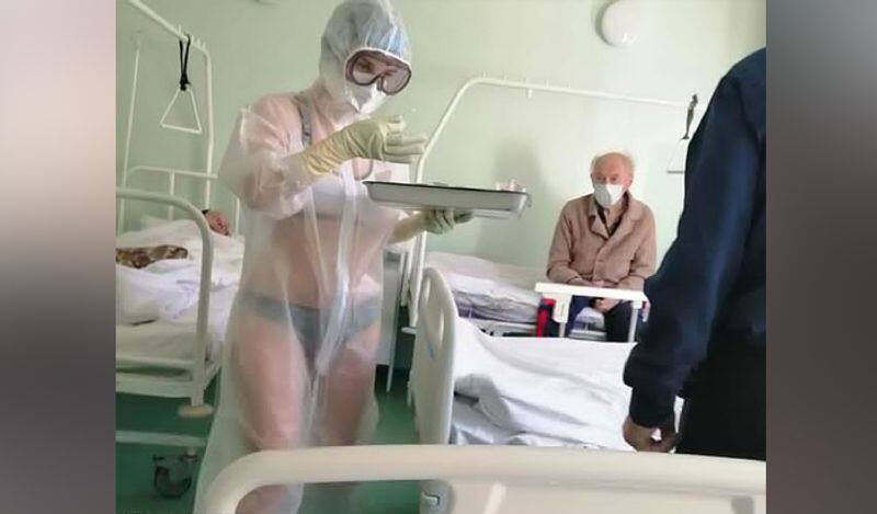 Russian half nude nurse dismissed by hospital admin