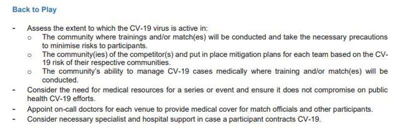 Coronavirus ICC dos donts to resume cricket 14 day isolation camp social distancing and more