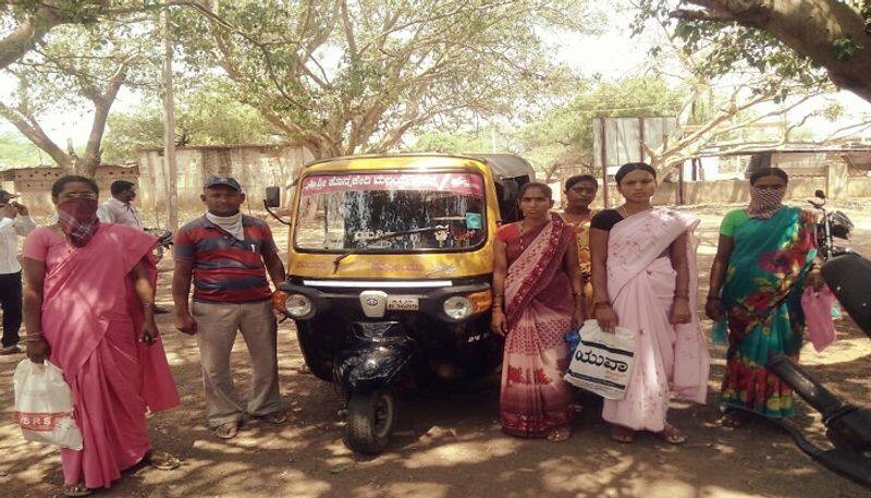 Auto Driver Free Service to Pregnant Old Age Persons in Hunagund during lockdown