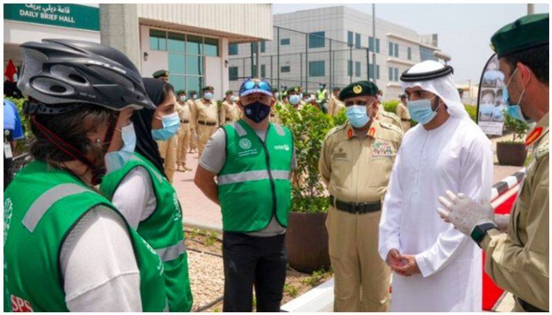 sheikh hamdan visits front liners of fight against covid on first day of Eid