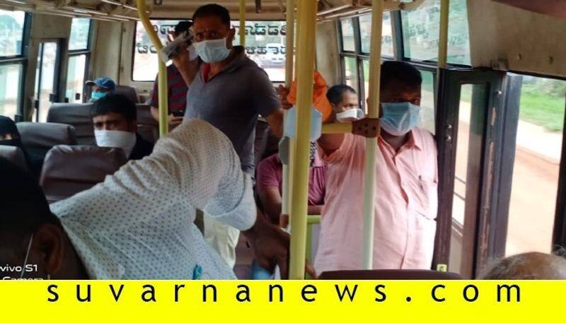 Zila Panchayat president becomes conductor in free bus in Udupi