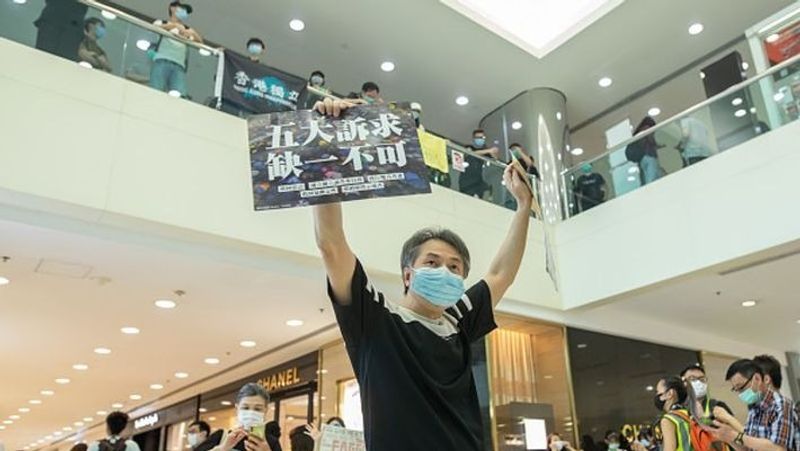 Hong Kong citizens protest over China's move to pass security law