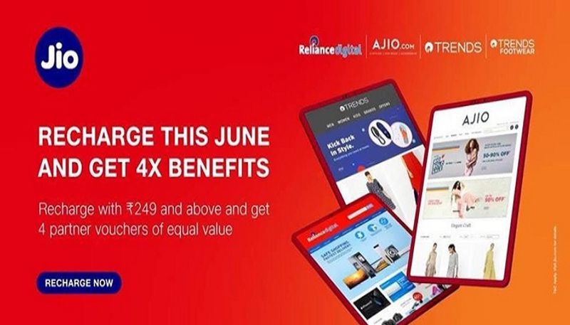 Jio Big Offer Recharge This June and Get 4x benefits