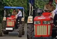 watch ms dhoni drives newest beast tractor