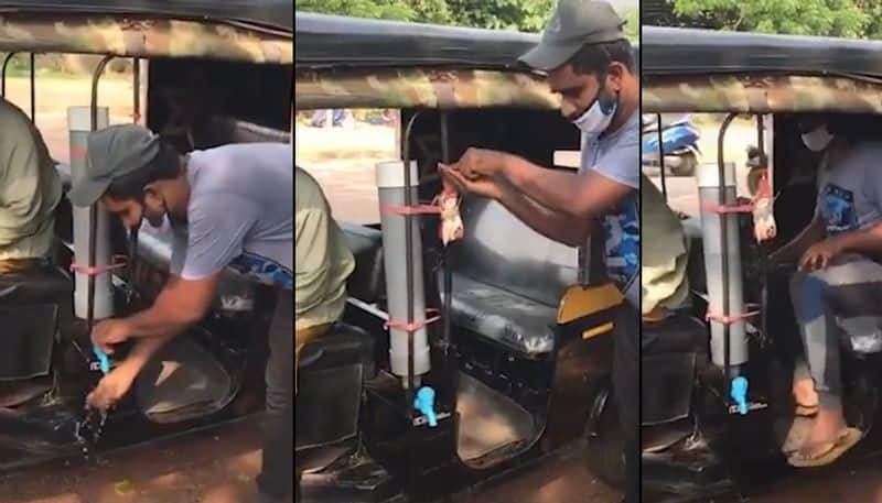 Kerala autorickshaw driver installs tap in vehicle to wash hands; netizens applaud initiative