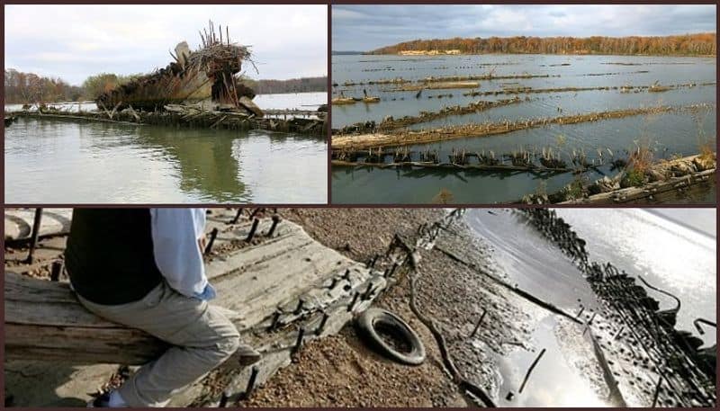 Ghost fleet ship graveyard with hundreds of sunken vessels is MOVING