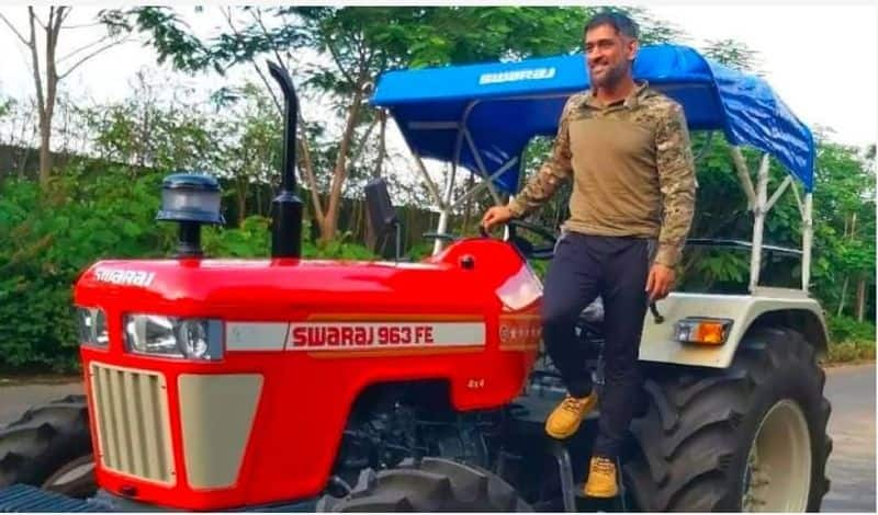 MS Dhoni drive Swaraj 4X4 tractor in Ranchi during lockdown