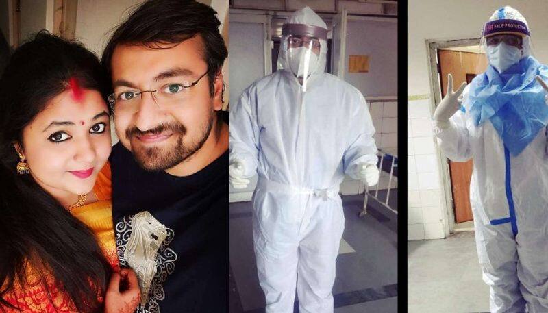 newly wed doctor couple in delhi sees each other through ppe kits