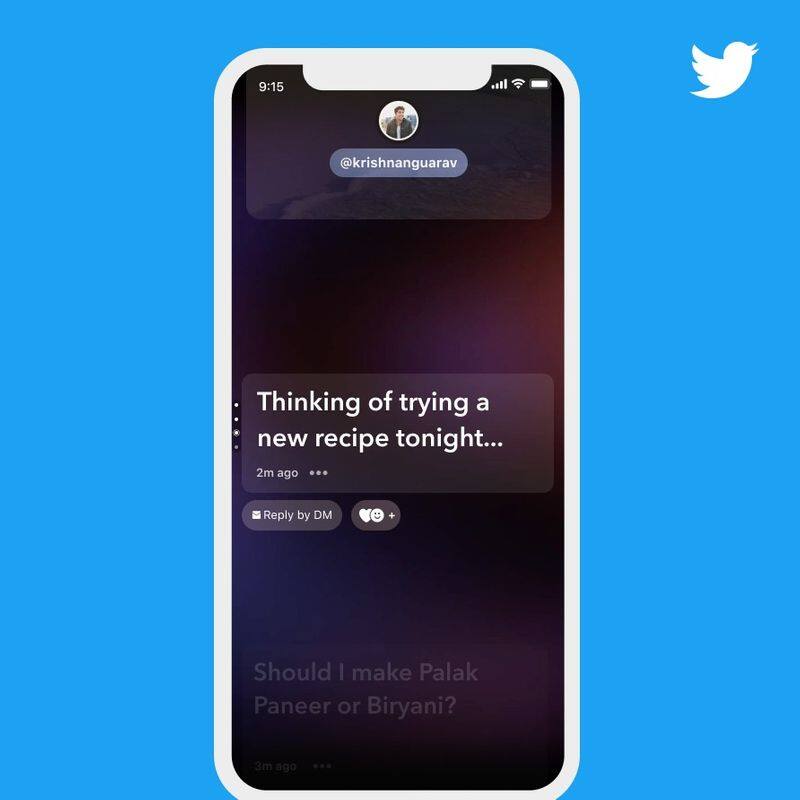 Twitter launches story like Whats app status which prevails 24 hours