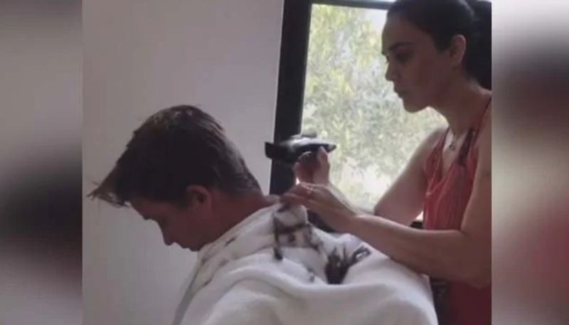 preity zinta shares short video of trimming husbands hair