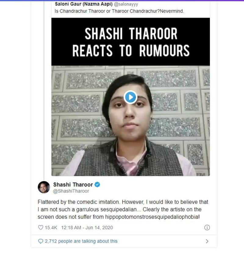 shashi tharoor mp post new long word hippopotomonstrosesquipedaliophobia in twitter