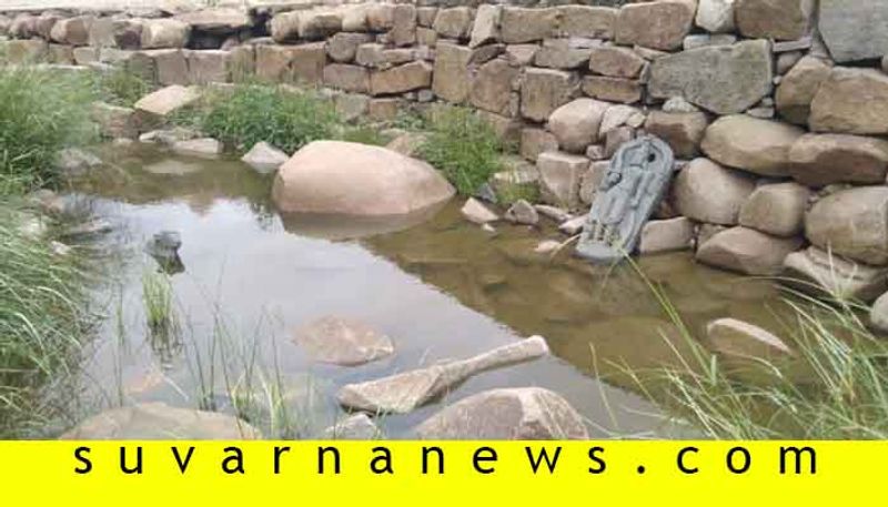 statues of Gods in River in Siruguppa in Ballari district