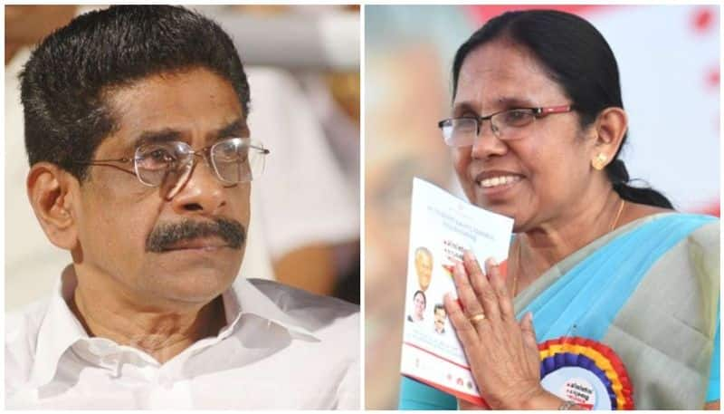 mullappally ramachandran against  kk shailaja