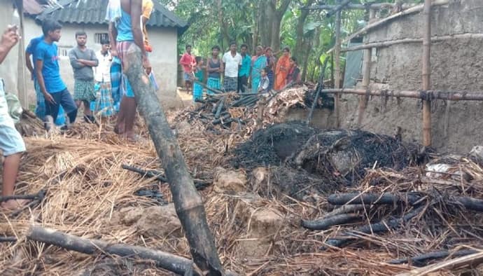 গৃহস্থের গোয়ালঘরে ভয়াবহ অগ্নিকাণ্ড, ঝলসে মারা গেল চারটি গরু