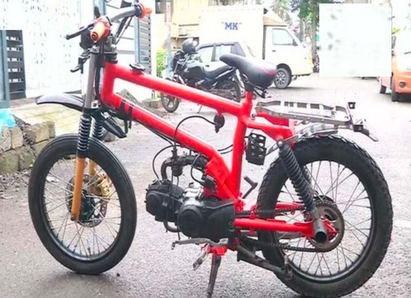 9th standard student built a light bicycle motorcycle kerala