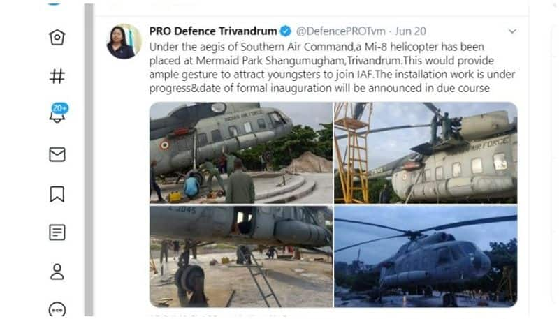 reality of claim airforce helicopter lose control and landed in main road near thiruvananthapuram airport