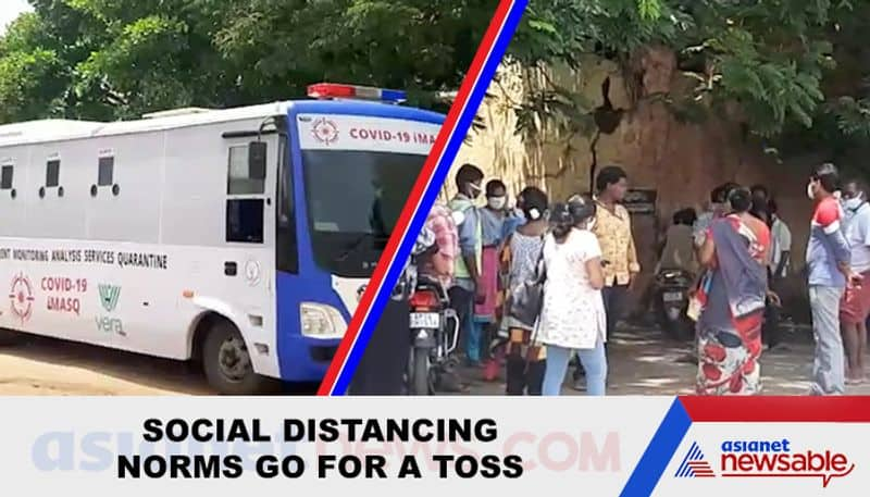 Social distancing norms violated during swab sample collection in Andhra Pradesh