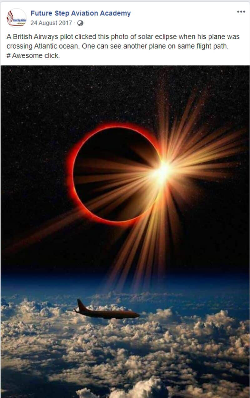 British Airways pilot clicked solar eclipse here is the reality