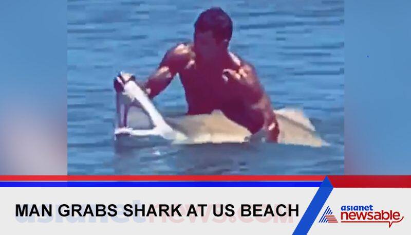 Watch Man grabs shark with bare hands, opens its jaws