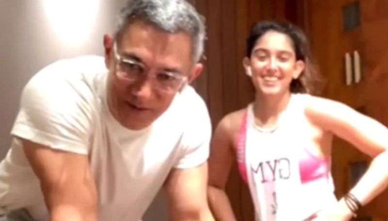 aamir khan crashed daughter ira khans live workout video session