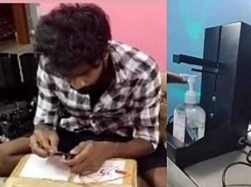 Thalapathy Vijay Master Movie Actor Dheena Made Sensory sanitizer machine