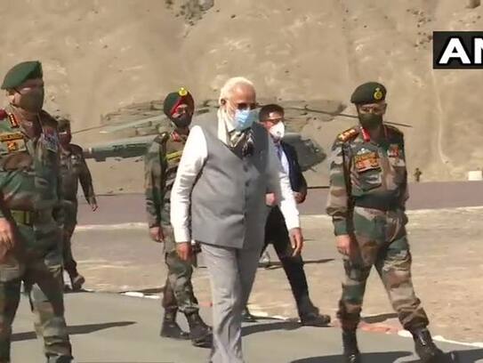 PM Modi reached Leh on secret tour, then shouted slogans of Vande Mataram and Bharat Mata