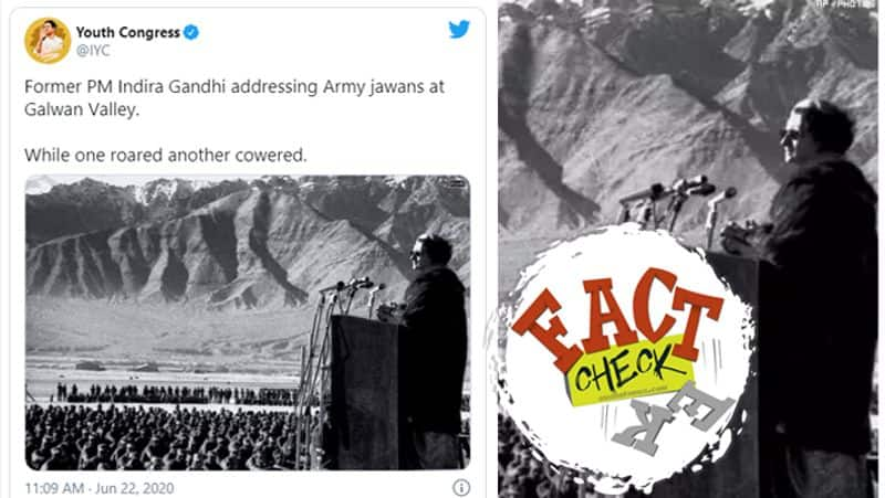 Fact Check youth-congress-makes-false-claim-of-indira-gandhi-addressing-jawans-at-galwan-valley