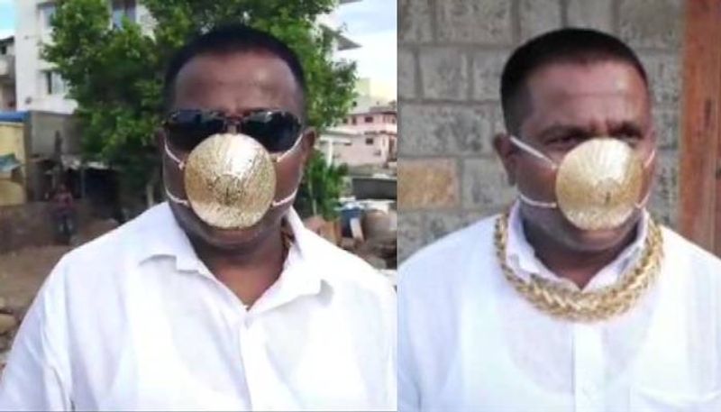 Pune man gets mask made of gold