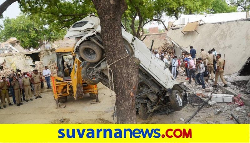 Accused Vikas Dubey house demolished police officer suspended for alleged role