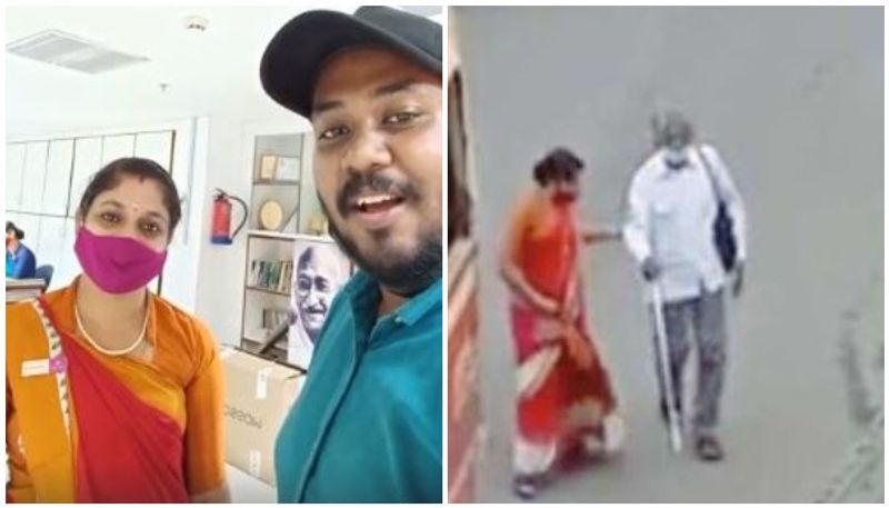 Supriya helping  blindman video goes viral