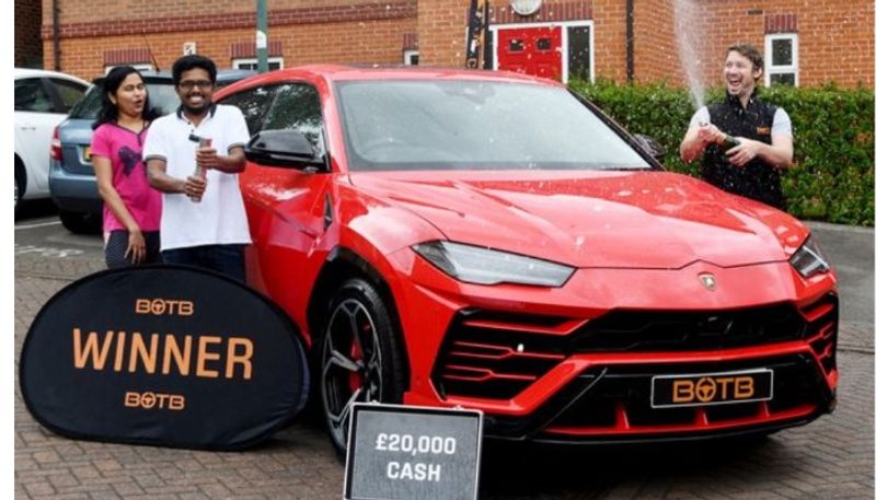 shibu paul win lamborghini car and 18 lakh cash