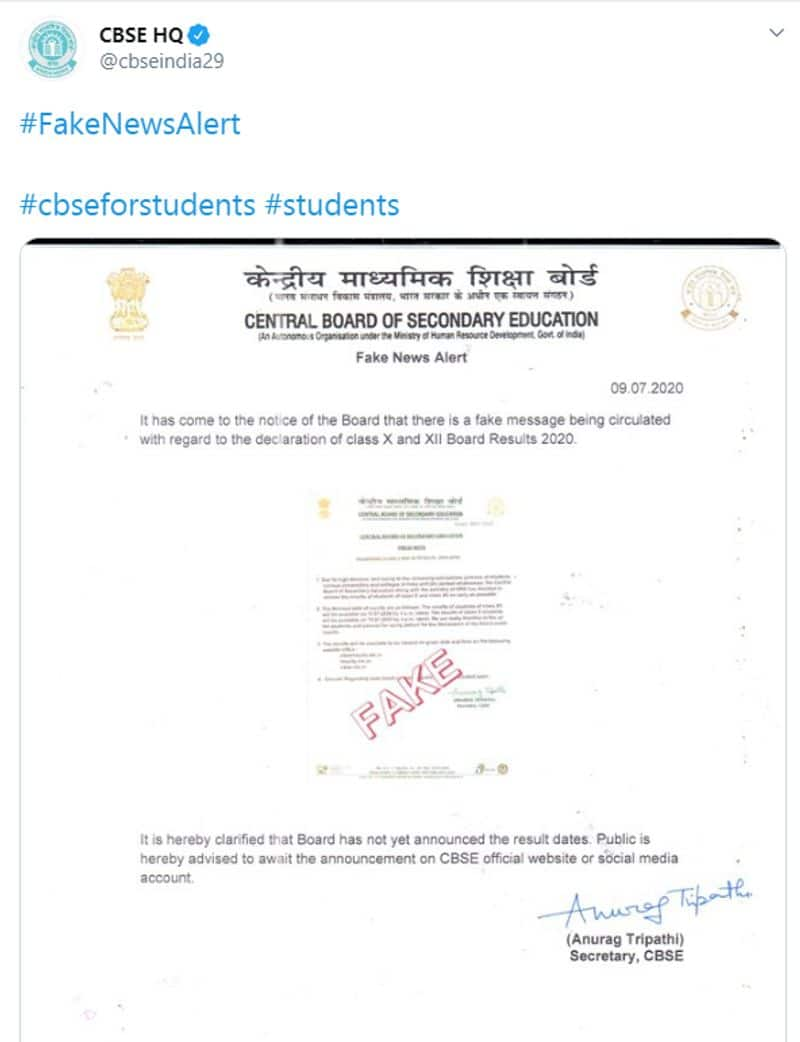 Fake notice circulating of cbse exam results 2020