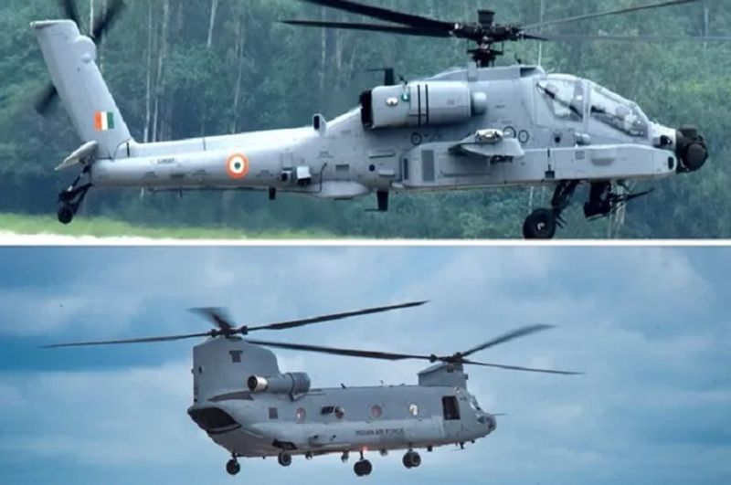 Indian Air Force receive new AH 64E Apache and CH 47F Chinook military helicopters