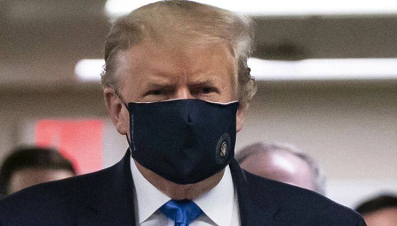 Coronavirus Donald Trump says wearing mask patriotic tweets photo of wearing one