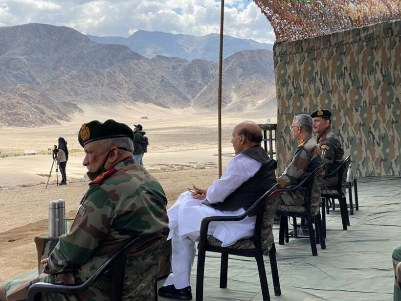Amid LAC standoff with China, Rajnath Singh arrives in Leh