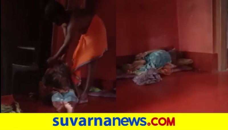 Son and grandson brutally attacks lady in mangalore