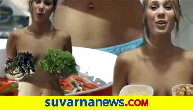 Nude chef makes cooking recipe vedios