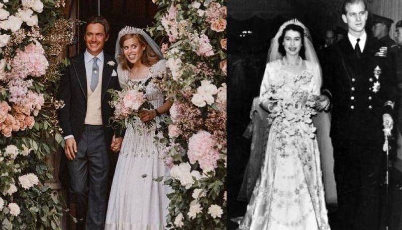 princess beatrice wore wedding gown and tiara for queen elizabeth