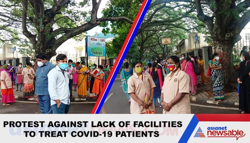 Coronavirus NIMHANS workers stage protest over lack of facilities