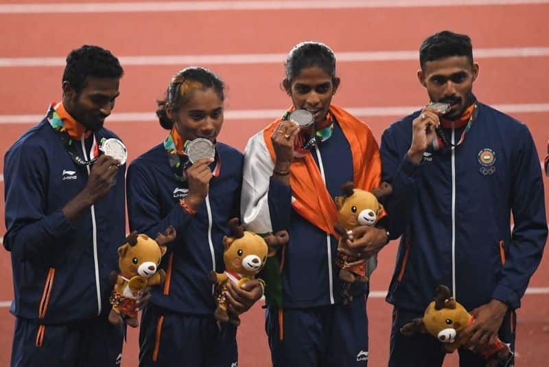 Indian mixed relay squad in Asian games, 2018 upgraded to gold medal