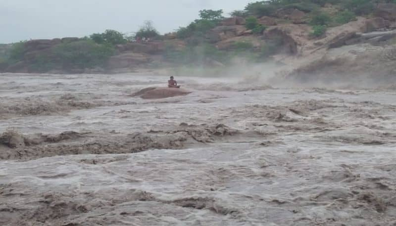 Father and son lost their life in Raichur waterfall Karnataka