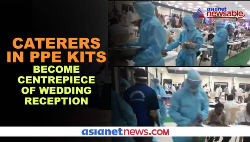 Caterers in PPE kits, serving food to guests make wedding reception video go viral