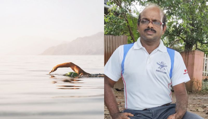 Malayali Baburaj looking for record in sea Swimming