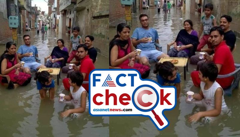 reality of viral image family having tea from water logged streets in delhi