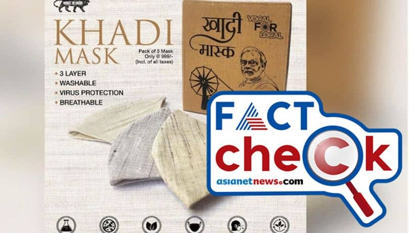 reality of claim Khadi India selling three mask for 999