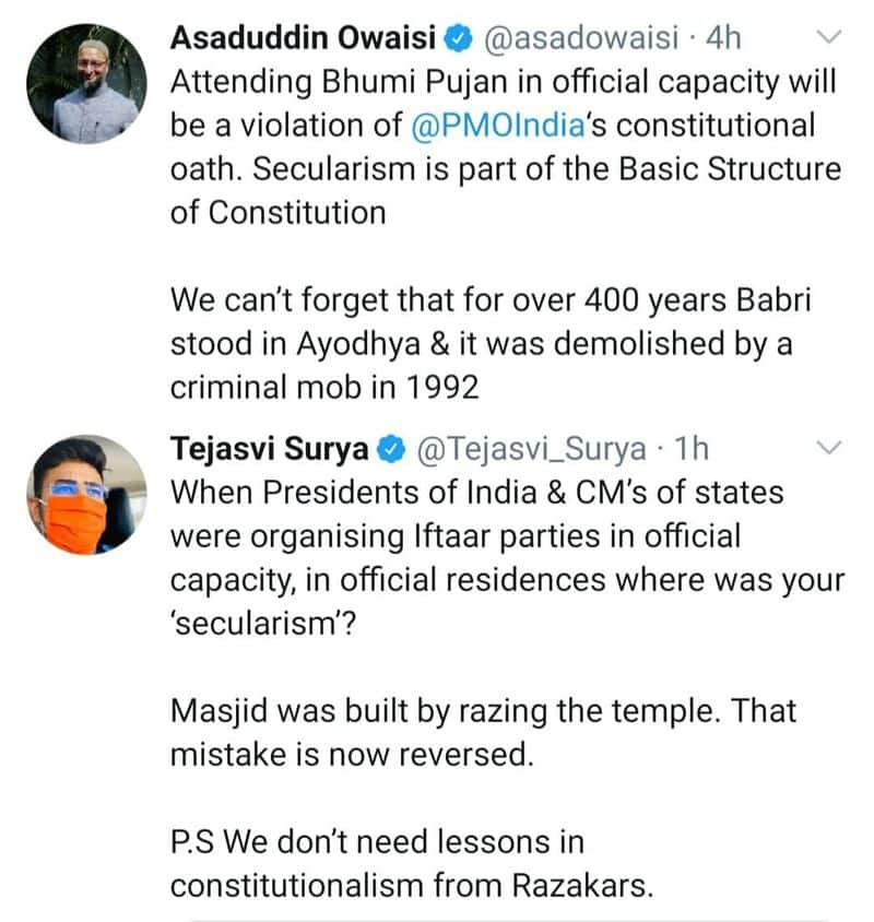 bjp-mp-tejasvi-surya-reaction-to-asaduddin-owaisi-on-ayodhya-temple-ceremony