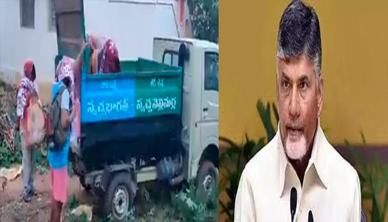 corona patients taken to the hospital in a  Garbage vehicle...chandrababu serious